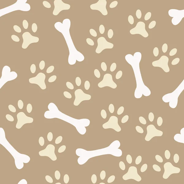 Animal seamless  pattern of paw footprint and bone — Stock Photo, Image