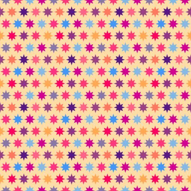 Retro renkli yıldız seamless modeli. illüstrasyon