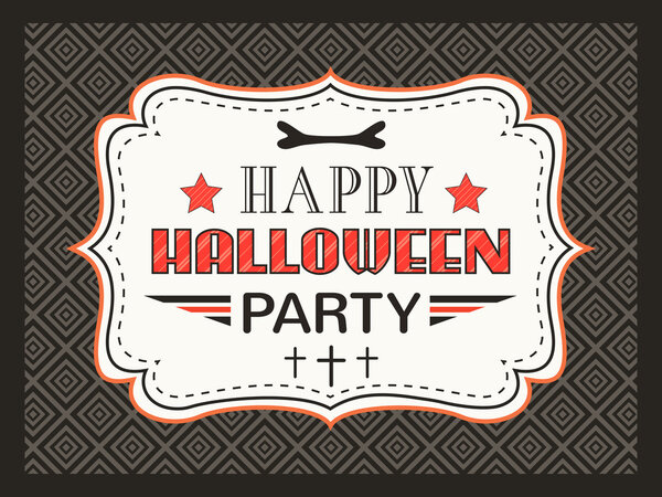 Happy Halloween Party card. Typography letters font type