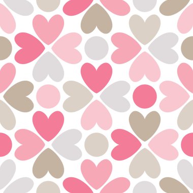 Çiçek seamless modeli. Kırmızı, pembe, gri, kahverengi ve beyaz