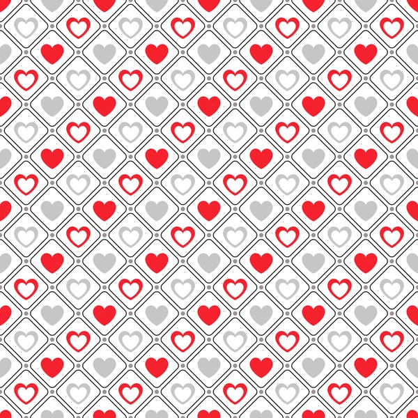 Nahtlose geometrische Muster mit Herzen. Illustration — Stockfoto