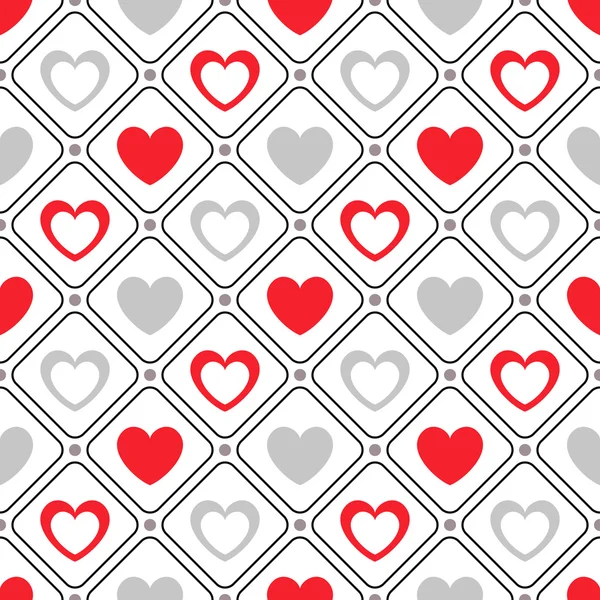 Sömlös geometriska mönster med hjärtan. illustration — Stockfoto