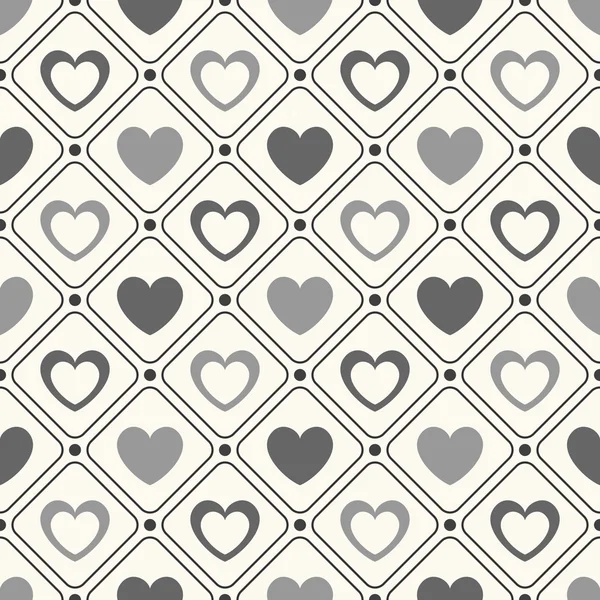 Nahtlose geometrische Muster mit Herzen. Illustration — Stockfoto