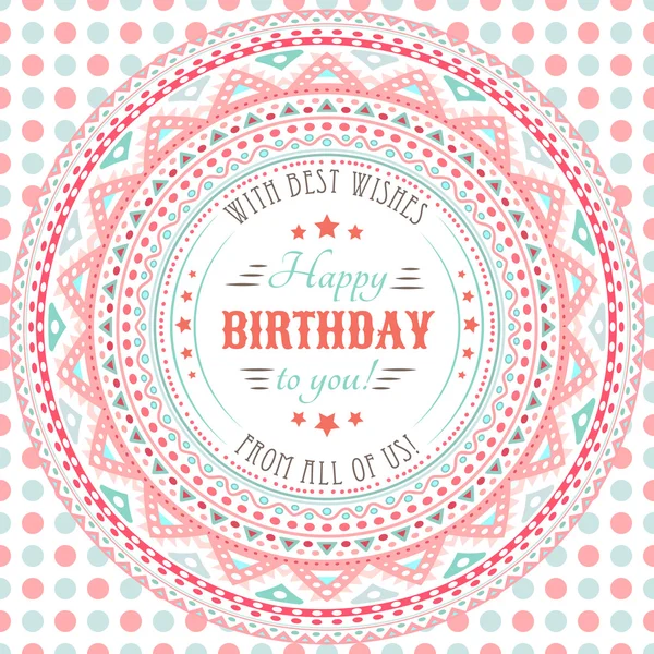 Funny cute happy birthday card. Typography letters font type