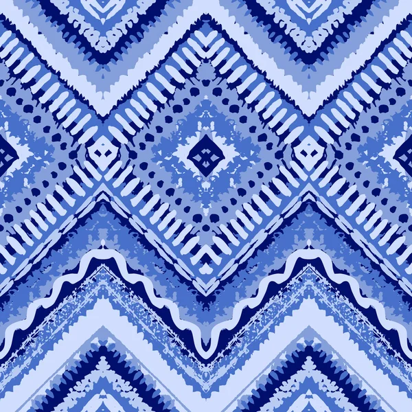 Dibujado a mano pintado patrón azul sin costura. Ilustración vectorial — Vector de stock