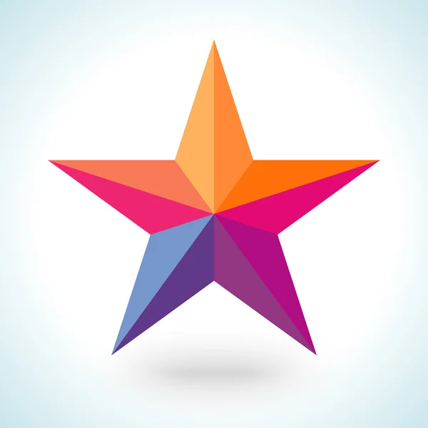 Bright colorful star shape in modern polygonal crystal style — Stock Photo, Image