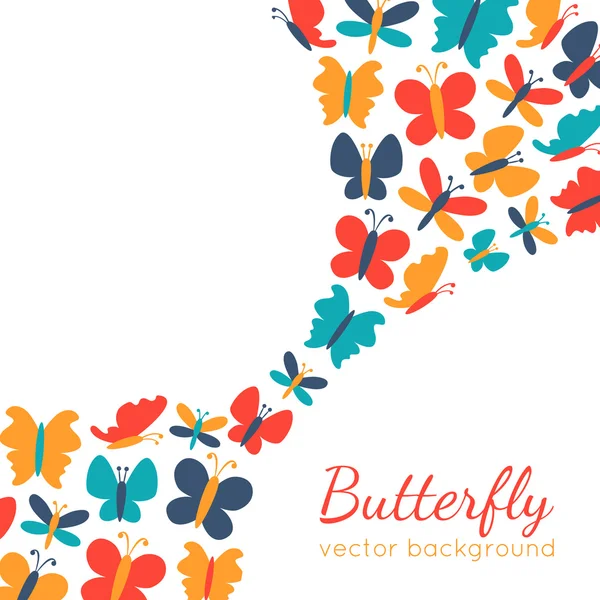 Retro-Hintergrund der bunten Schmetterling-Silhouetten — Stockfoto
