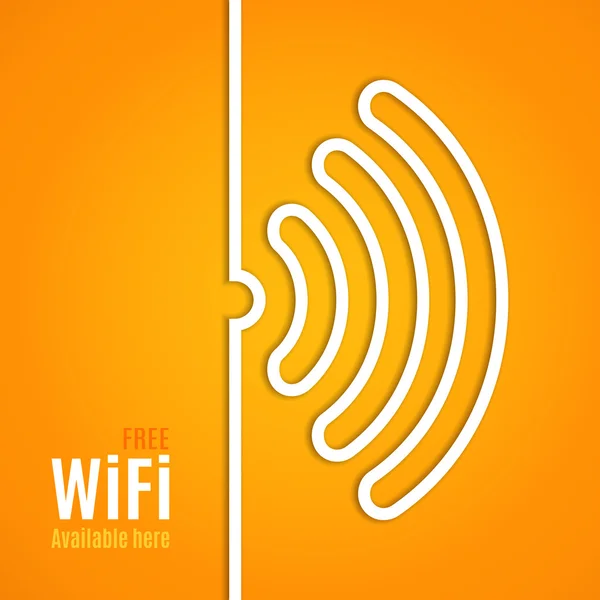 Ícone WiFi no fundo laranja. Ilustração vetorial —  Vetores de Stock