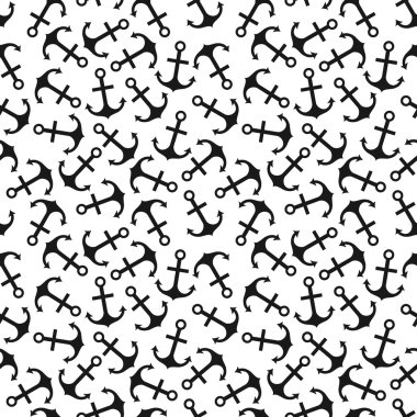Seamless pattern of anchor shape and line clipart