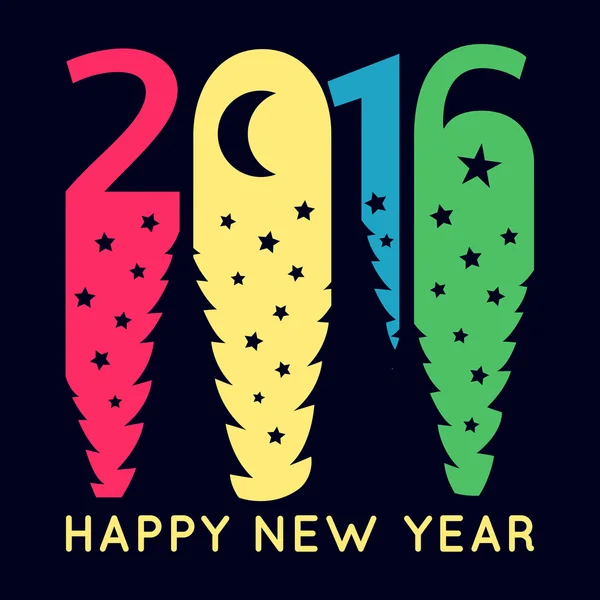 Happy New Year 2016 greeting card. illustration — Stock Photo, Image