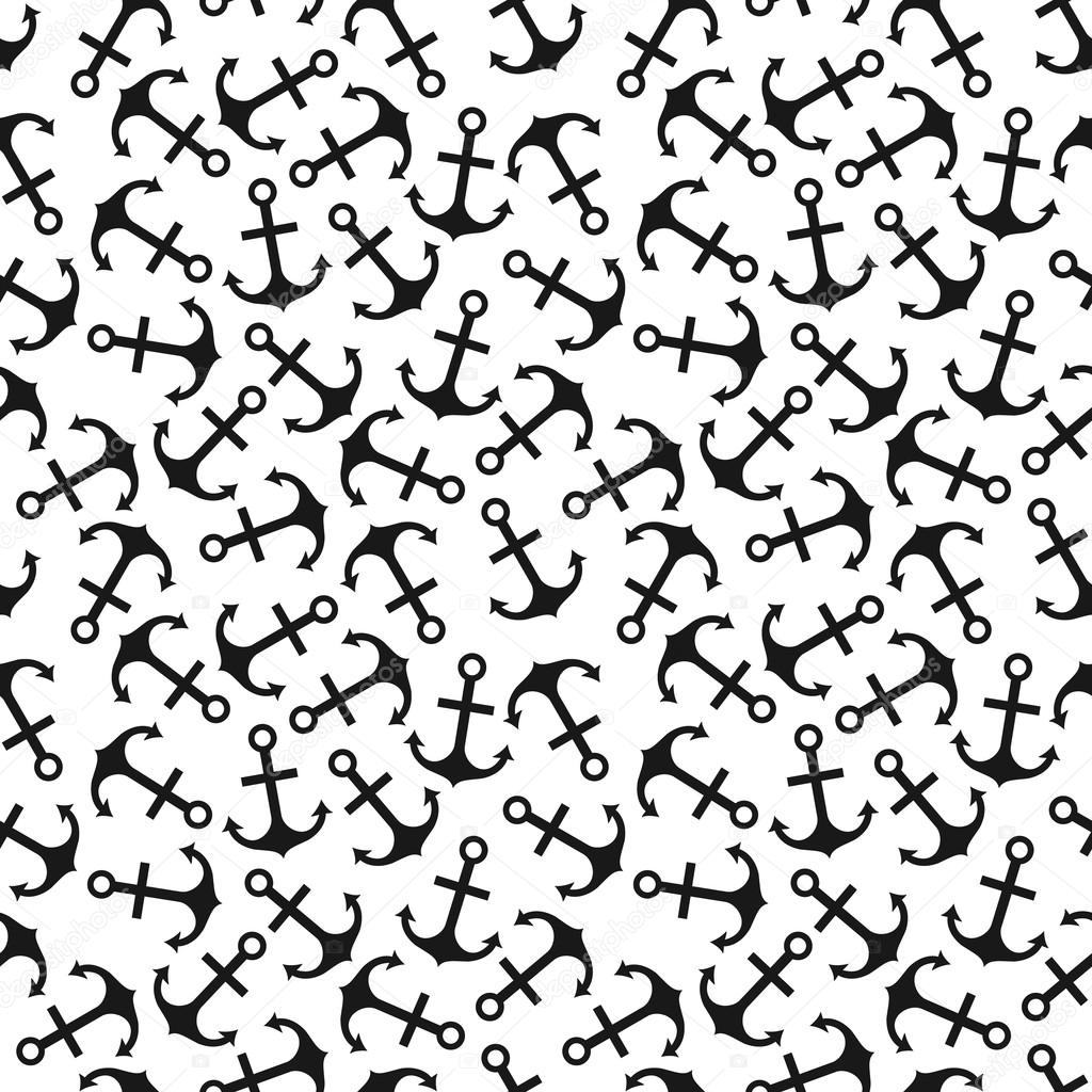 Seamless pattern of anchor shape and line