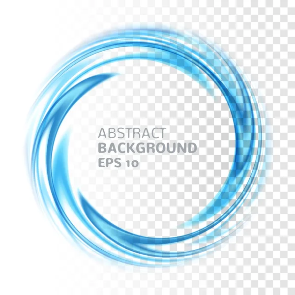 Abstract blue swirl circle on transparent background — Stock Vector