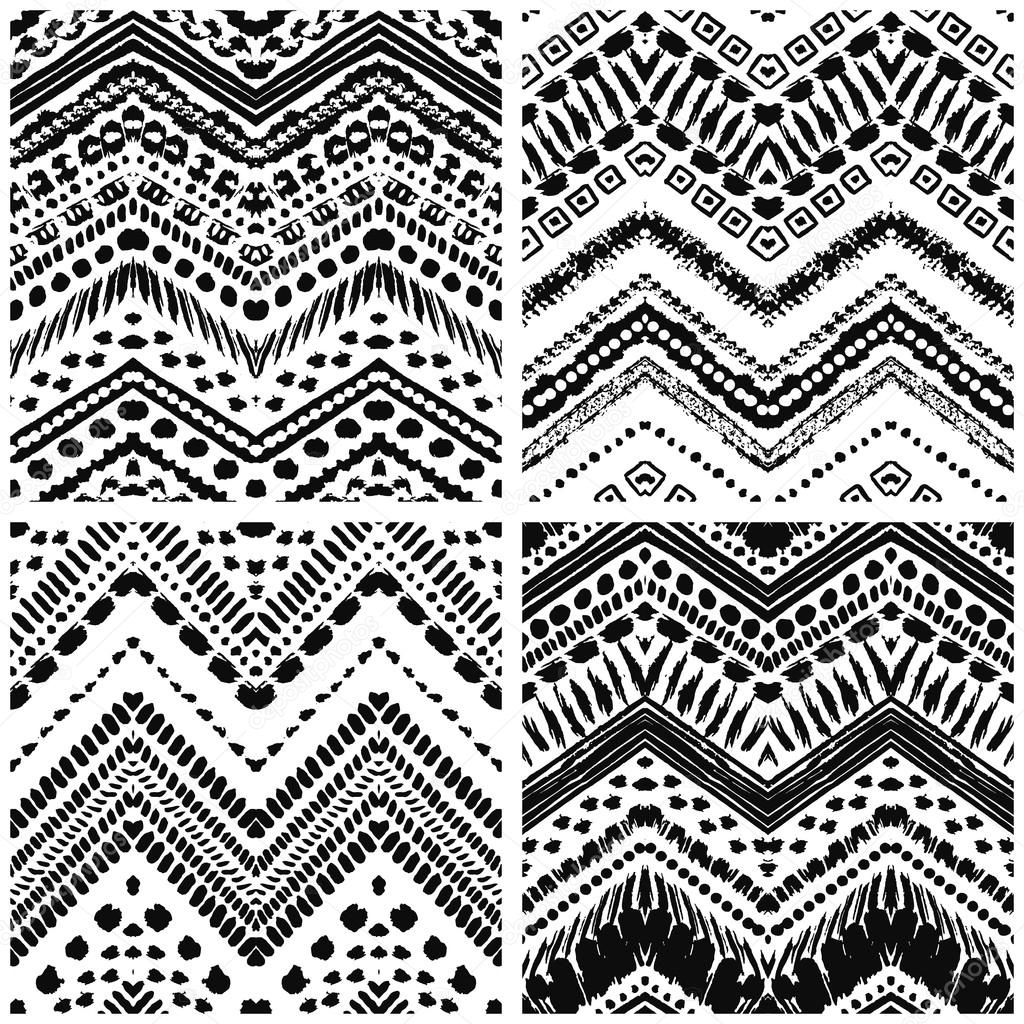 Hand drawn painted seamless pattern.