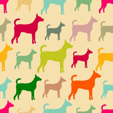 Köpek siluetleri hayvan seamless modeli