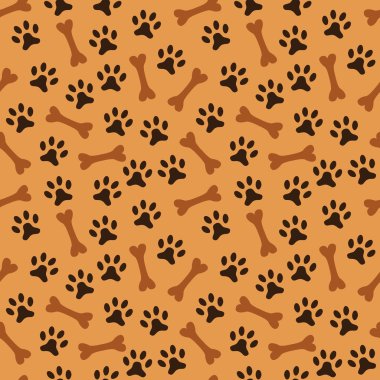Pençe ayak izi ve kemik hayvan seamless modeli