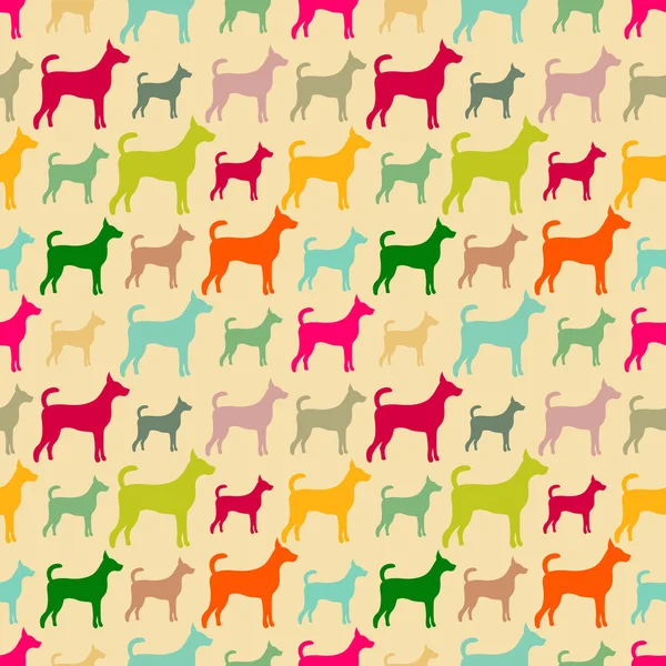 Djurens seamless mönster av hund silhuetter — Stockfoto