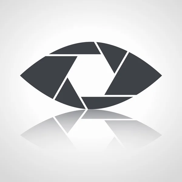 Olho de obturador ícone abstrato plano conceitual — Fotografia de Stock