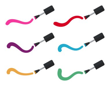 Multicolor nail brushes and dabs of polish
