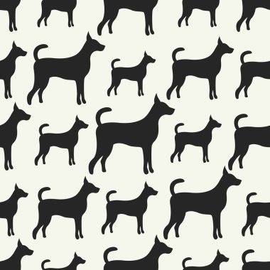 Köpek siluetleri hayvan seamless modeli