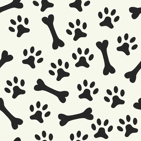 Animal seamless pattern of paw footprint and bone — Stock Photo, Image