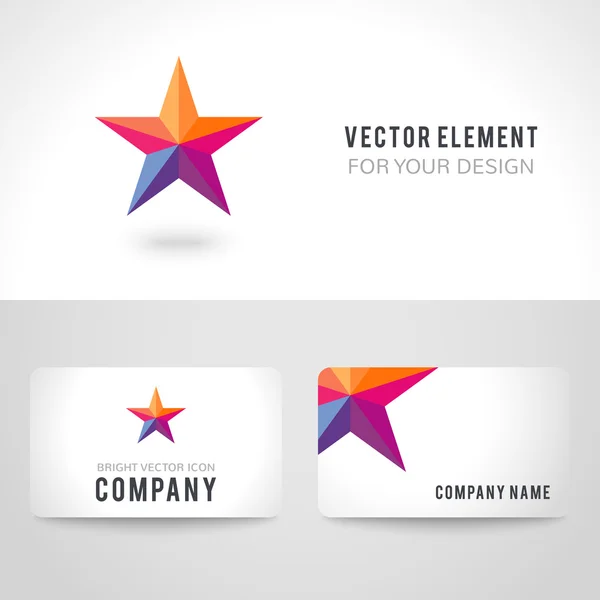 Bright colorful star shape in modern polygonal crystal style — Stock Photo, Image