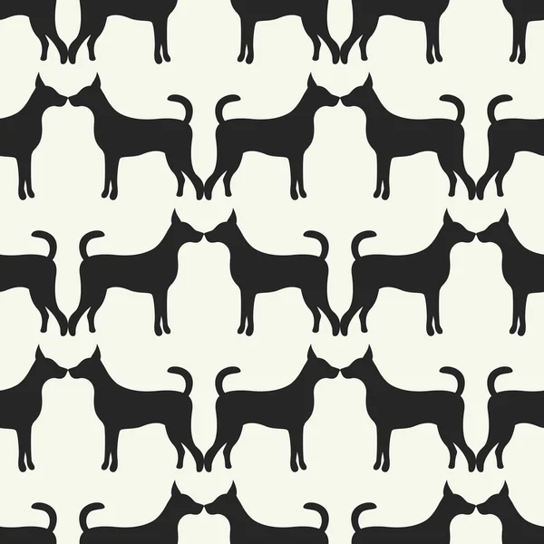 Djurens seamless mönster av hund silhuetter — Stockfoto