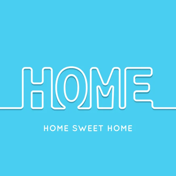 Home icon with shadow in blue background. Vector illustration — Stok Vektör