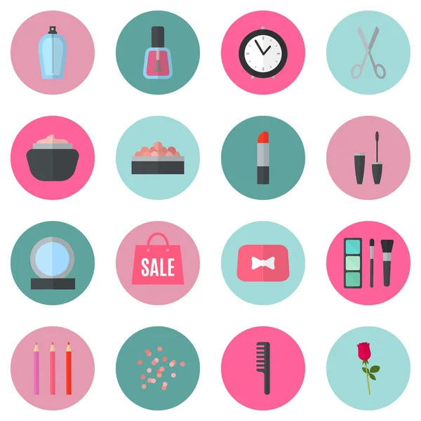 Make up flat icons. Vector illustration — Stock Vector