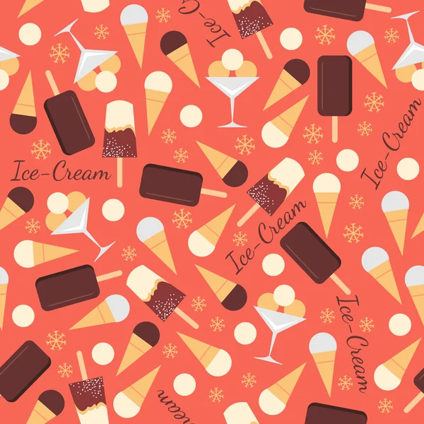 Seamless pattern with ice creams — Stock Vector