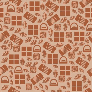 Beyaz arka plan üzerinde izole çikolata tatlılar ile Seamless Modeli