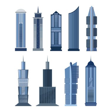 Collection of buildings for city design. Vector