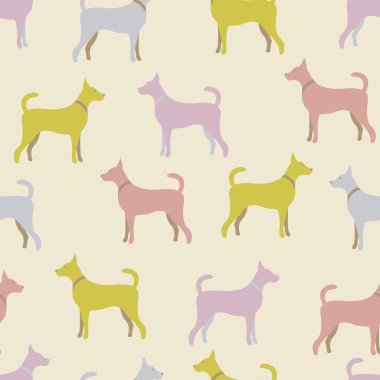 Köpek siluetleri hayvan seamless modeli