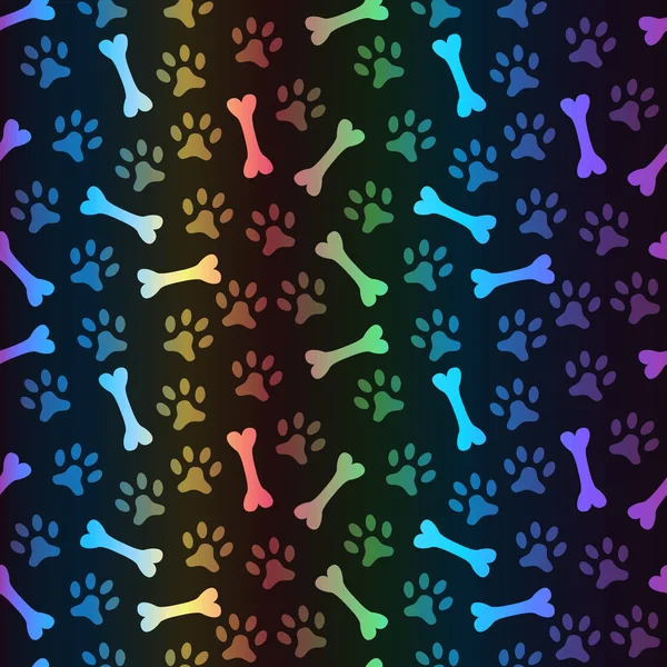 발 발자국의 동물 스펙트럼 원활한 패턴 — 스톡 사진