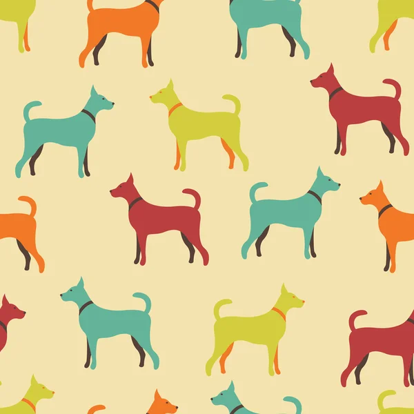 Animal seamless pattern of dog silhouettes — Stock Photo, Image