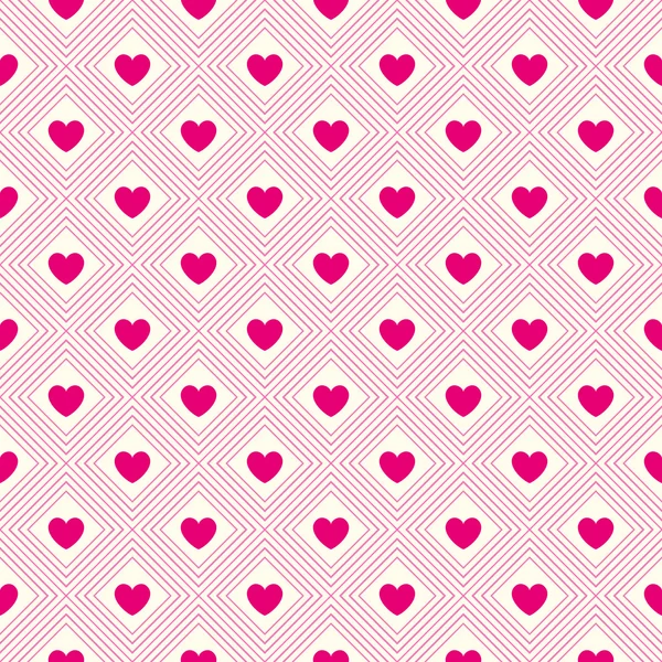 심장 모양 완벽 한 패턴입니다. 핑크와 화이트 색상 — 스톡 사진