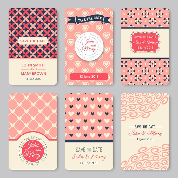 Set of perfect wedding templates with pattern theme — Stock Photo, Image