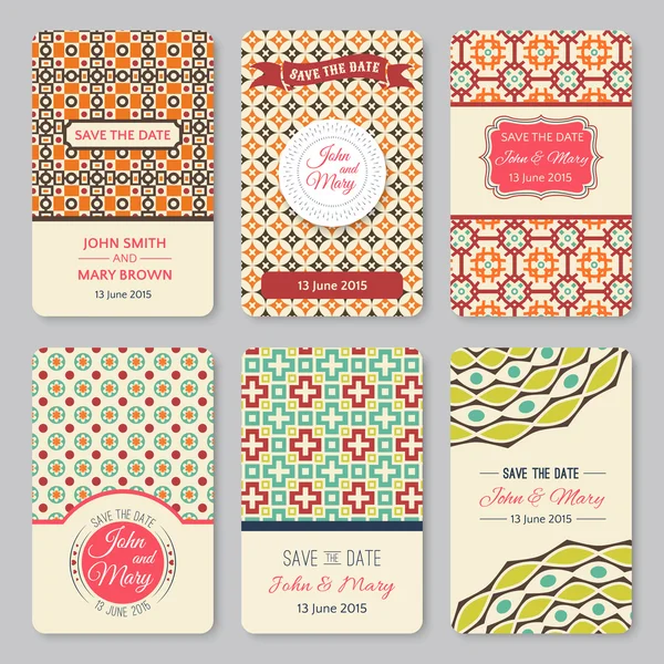 Set of perfect wedding templates with pattern theme — Stock Photo, Image