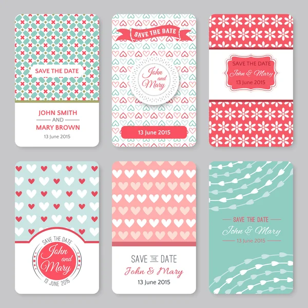 Set of perfect wedding templates with pattern theme — Stock Photo, Image