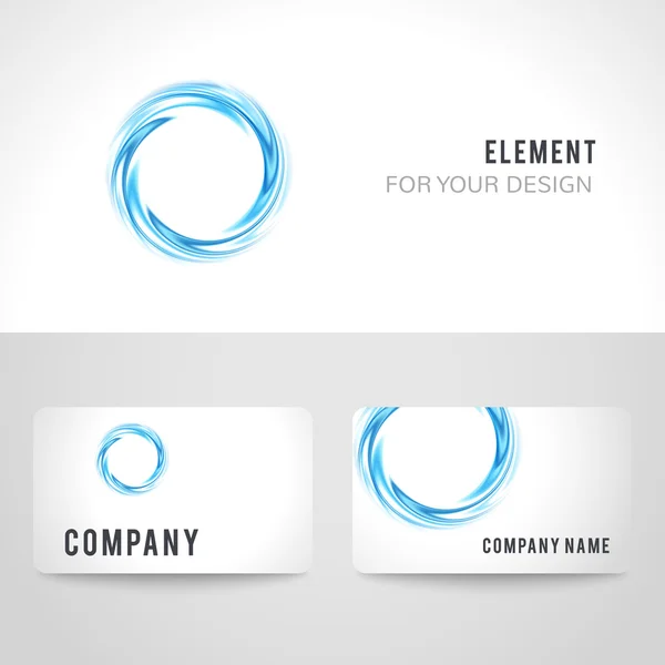 Business card template set, abstract blue circle background. illustration — Stock Photo, Image