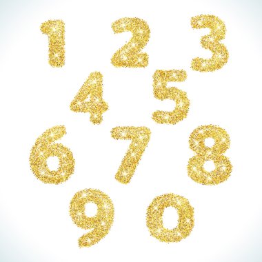 Altın tarzda numaralarını ayarlayın. Vektör çizim altın tasarım