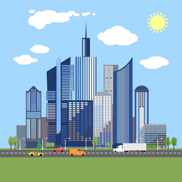 Diseño de arquitectura con estilo de la ciudad moderna — Vector de stock