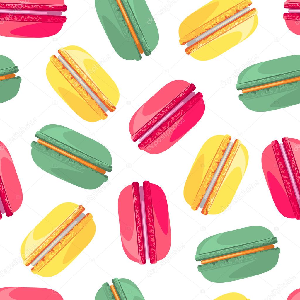 Seamless pattern with tasty macaroon