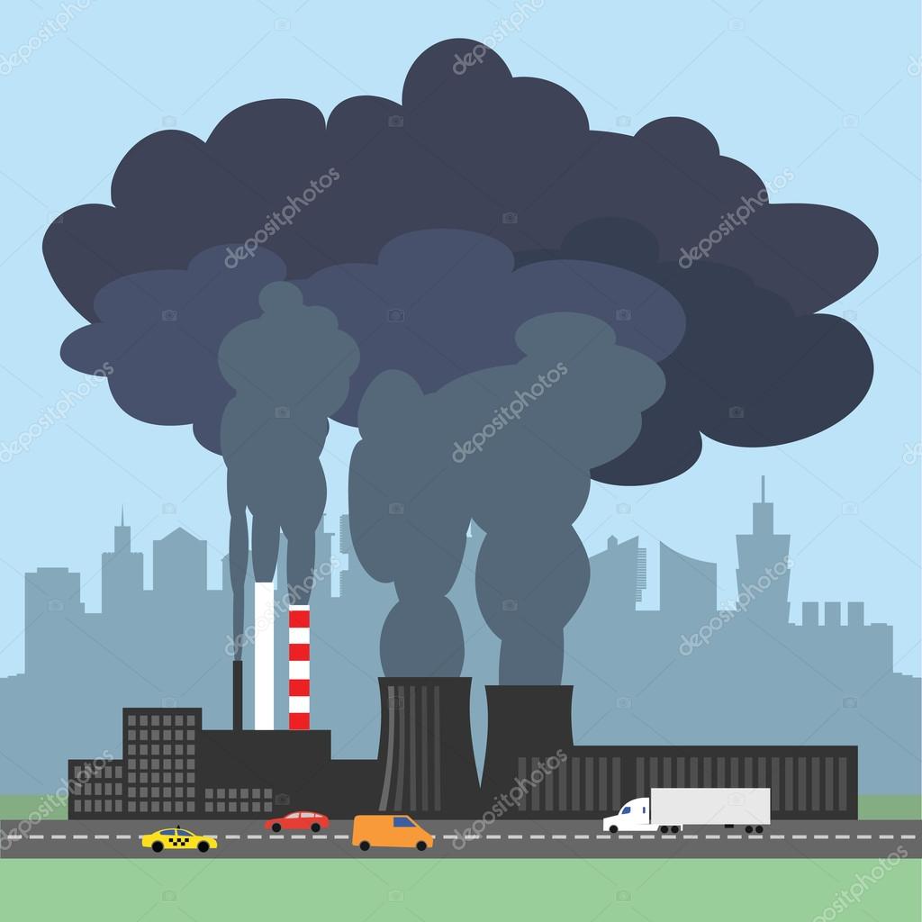 Contaminación del aire imágenes de stock de arte vectorial | Depositphotos