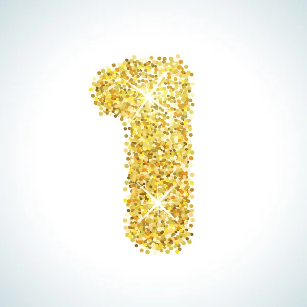 One number in golden style. Vector illustration gold design — Stok Vektör