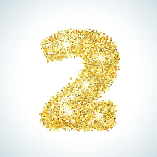 Two number in golden style. Vector illustration gold design — 스톡 벡터