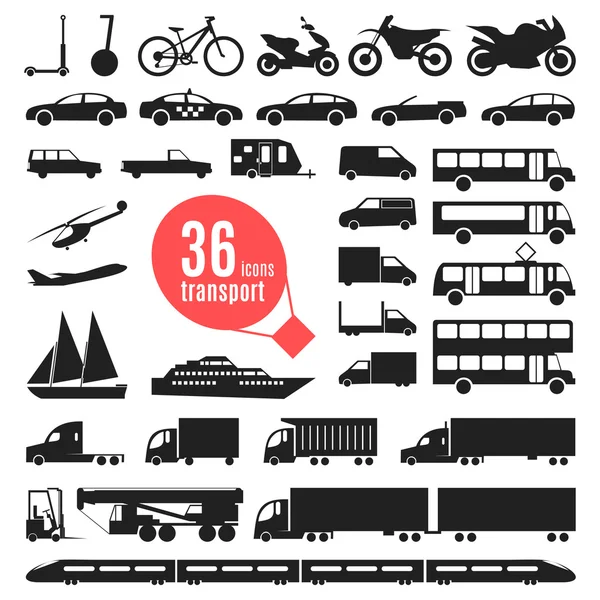 Illustrazione degli elementi di trasporto. Trasporti urbani — Vettoriale Stock