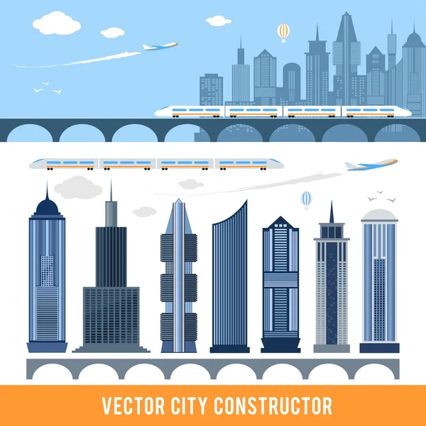 Elemen untuk kota konstruksi dalam vektor - Stok Vektor