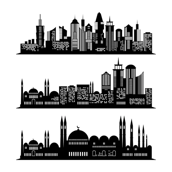 Set of skyscraper sketches. City design — Stock Vector