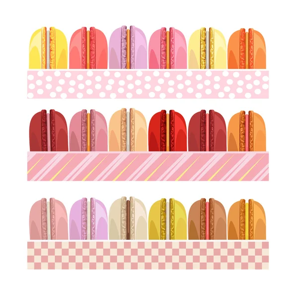 Renkli çörekler. Lezzetli tatlılar — Stok Vektör