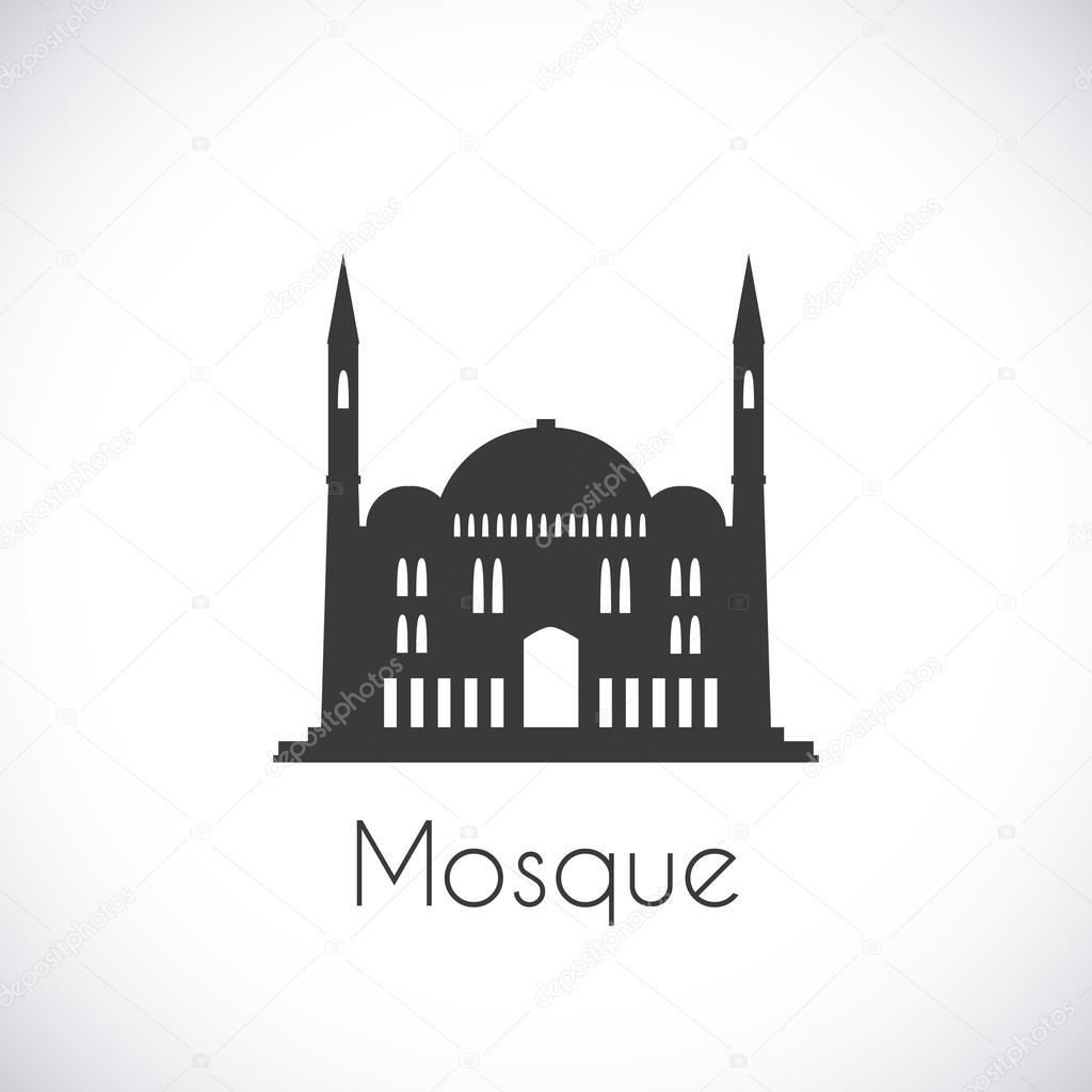 Mosque. Single flat icon on white background